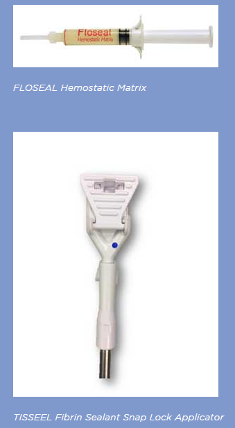 Image FLOSEAL Hemostatic Matrix and TISSEEL Fibrin Sealant Snap Lock Applicator